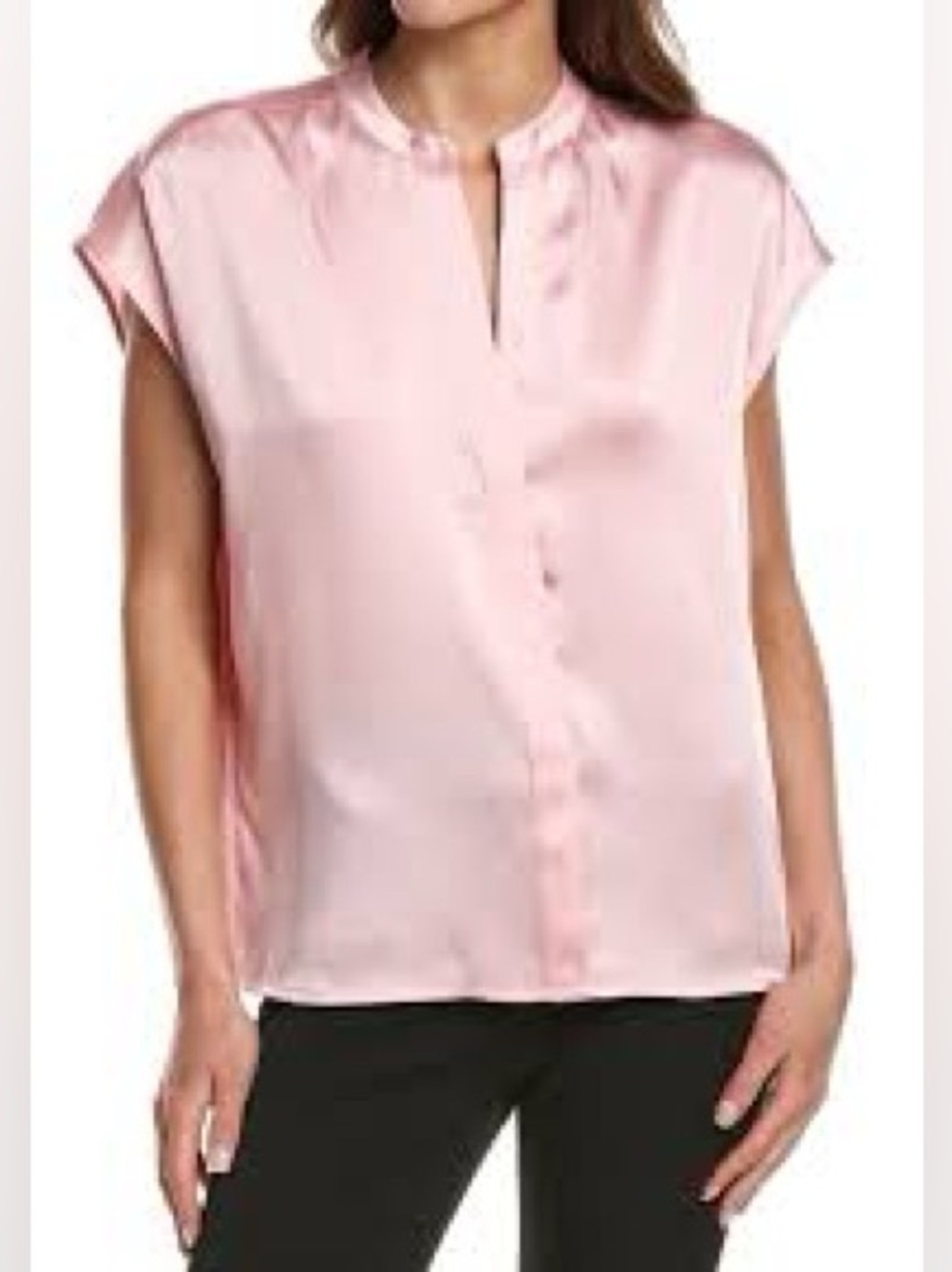 81. Vince • NWT $295 US Pink Satin Cap-Sleeve Blouse